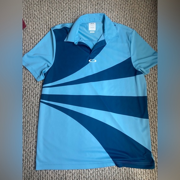 Blue Oakley Performance Golf Shirt - Picture 1 of 3